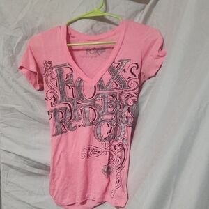 Fox Pink and Gray Logo Tee